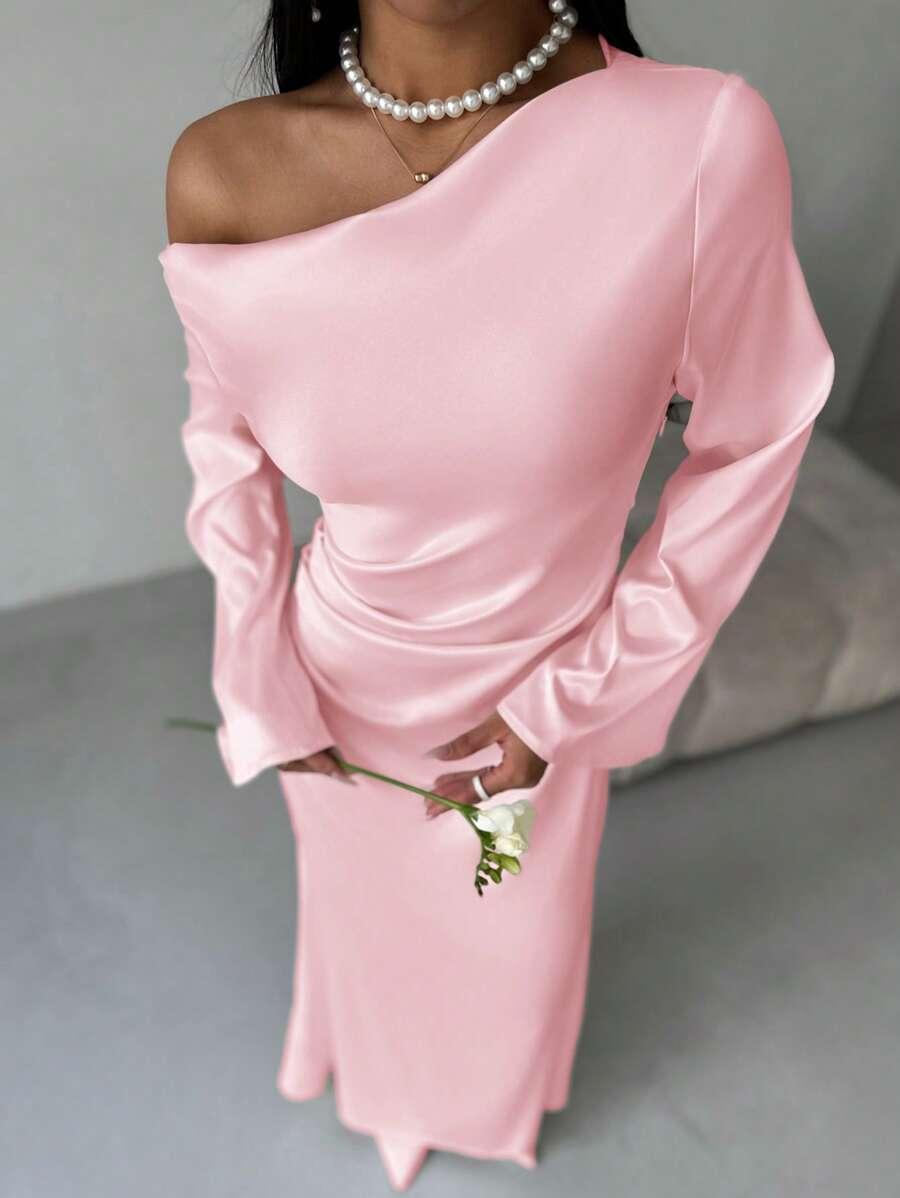 SHEIN RÓŻOWA MAXI SUKIENKA S06__S