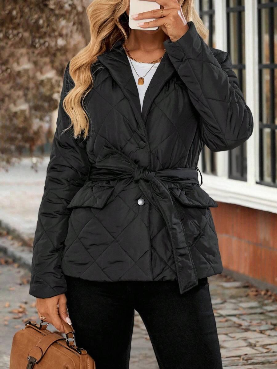 SHEIN CZARNA PIKOWANA KURTKA W01__M