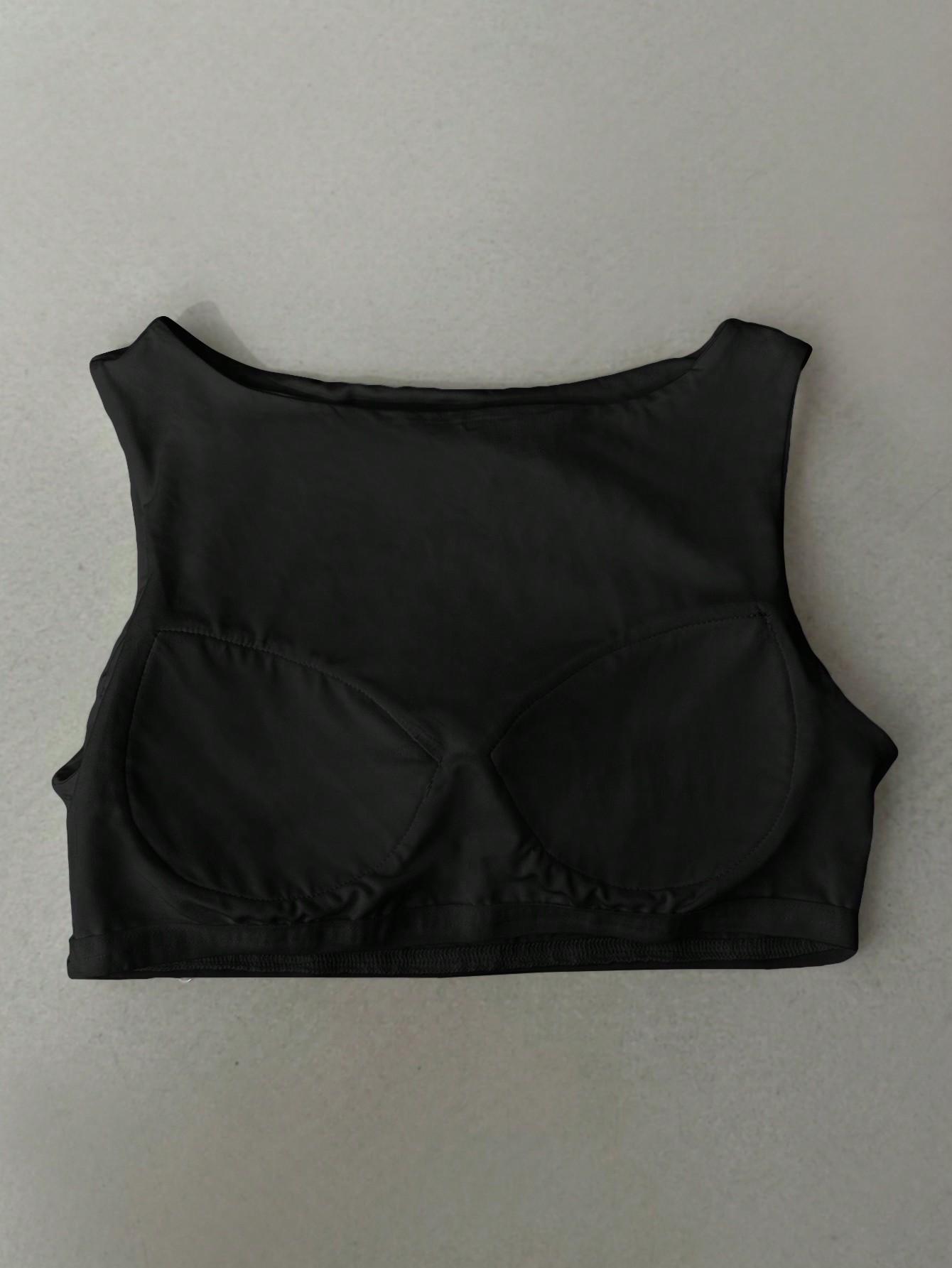 SHEIN CZARNY GŁADKI TOP S09__S