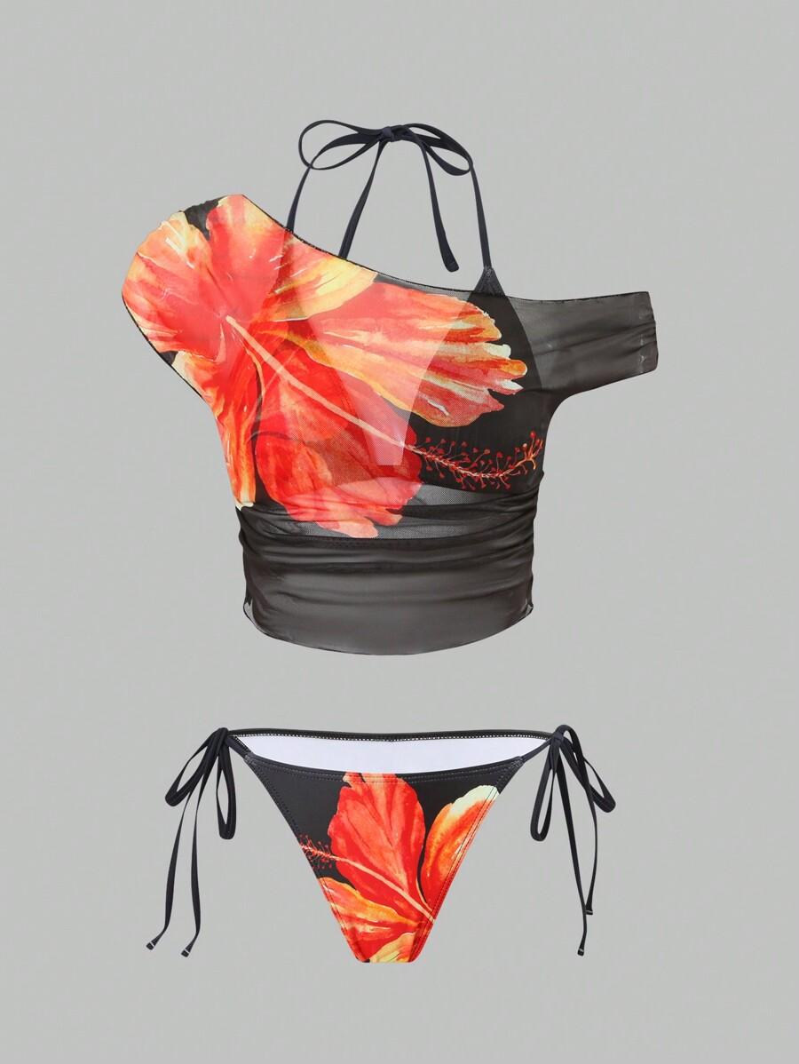 SHEIN DWUCZĘŚCIOWY STRÓJ KĄPIELOWY NARZUTKA KOMPLET S09__M
