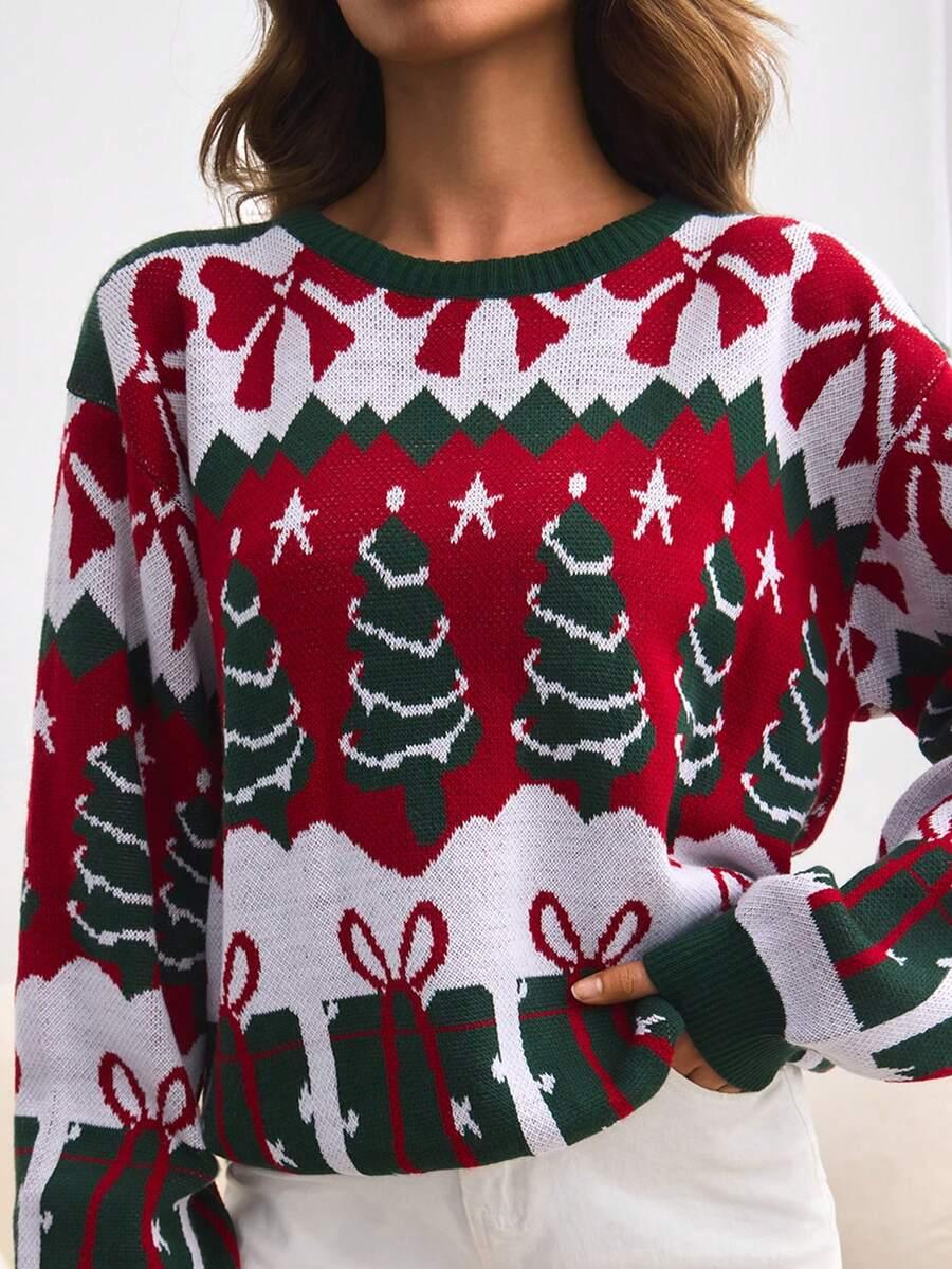 SHEIN SWETER ŚWIĄTECZNY WZÓR BDD__XS