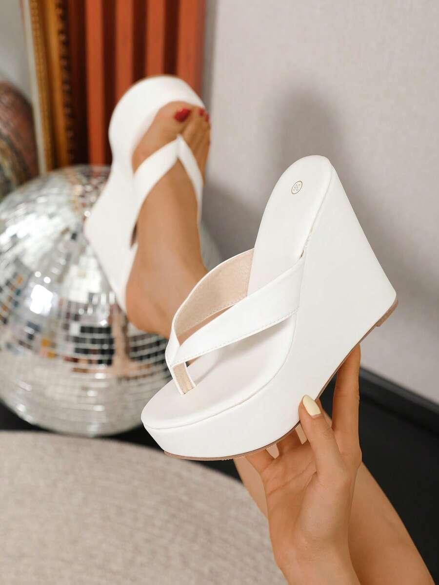 SHEIN BIAŁE KLAPKI NA KOTURNIE S06__38