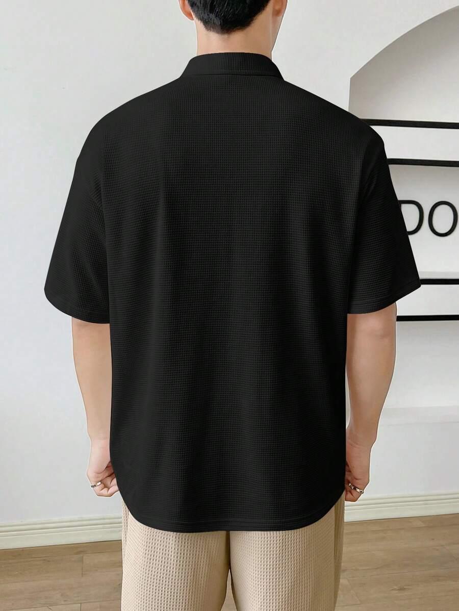 SHEIN CZARNA KOSZULKA POLO ZAMEK S06__XL