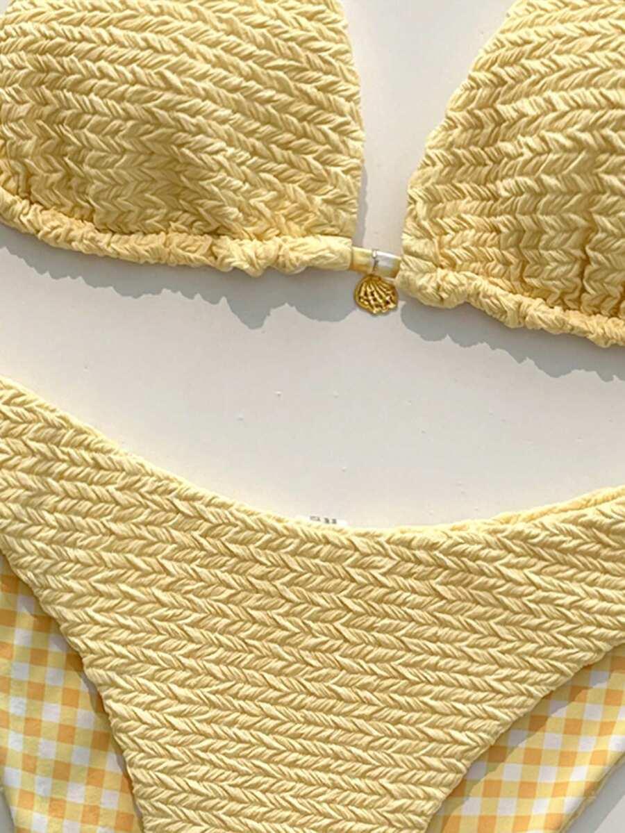 SHEIN GÓRA BIKINI WIĄZANIE S09__L