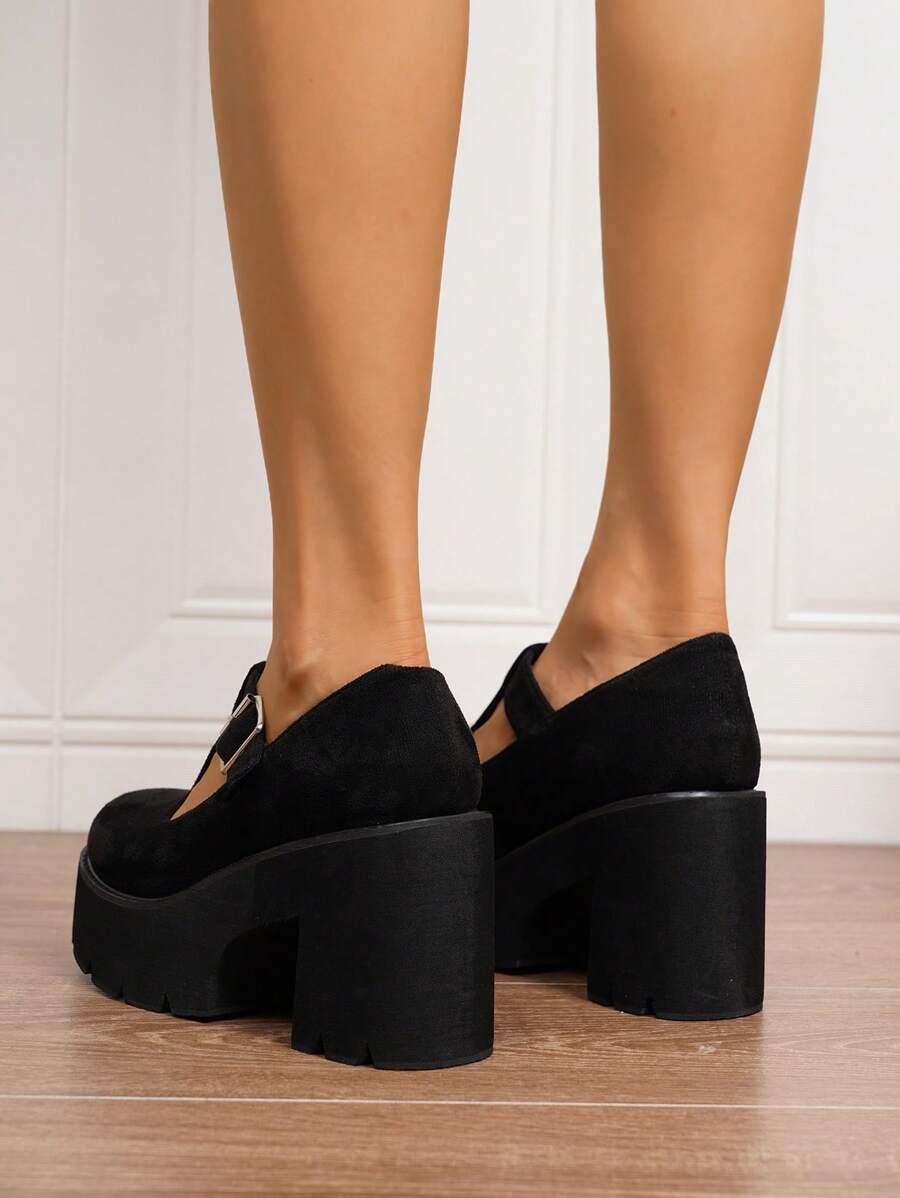 SHEIN CZARNE CZÓŁENKA NA PLATFORMIE S06__38