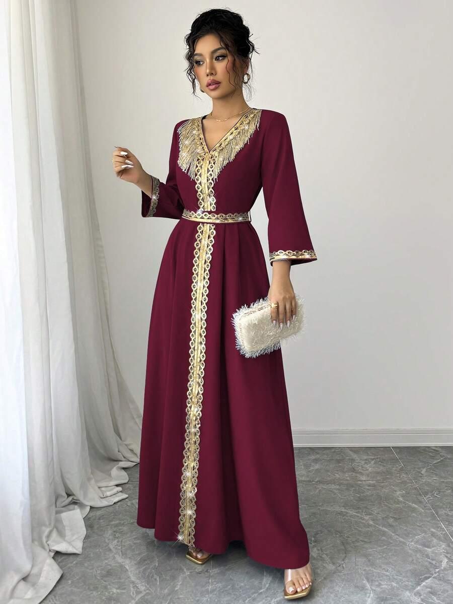 SHEIN CZERWONA MAXI SUKIENKA S06__L