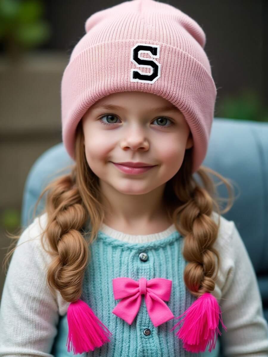 SHEIN RÓŻOWA CZAPKA LITERA "L" W01__47-52