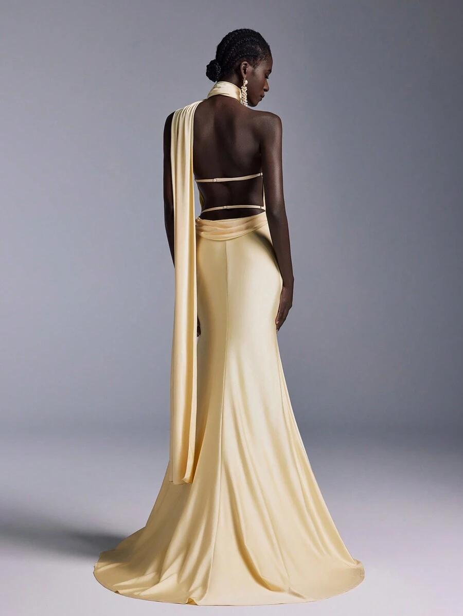 SHEIN ŻÓŁTA MAXI SUKIENKA S06__S