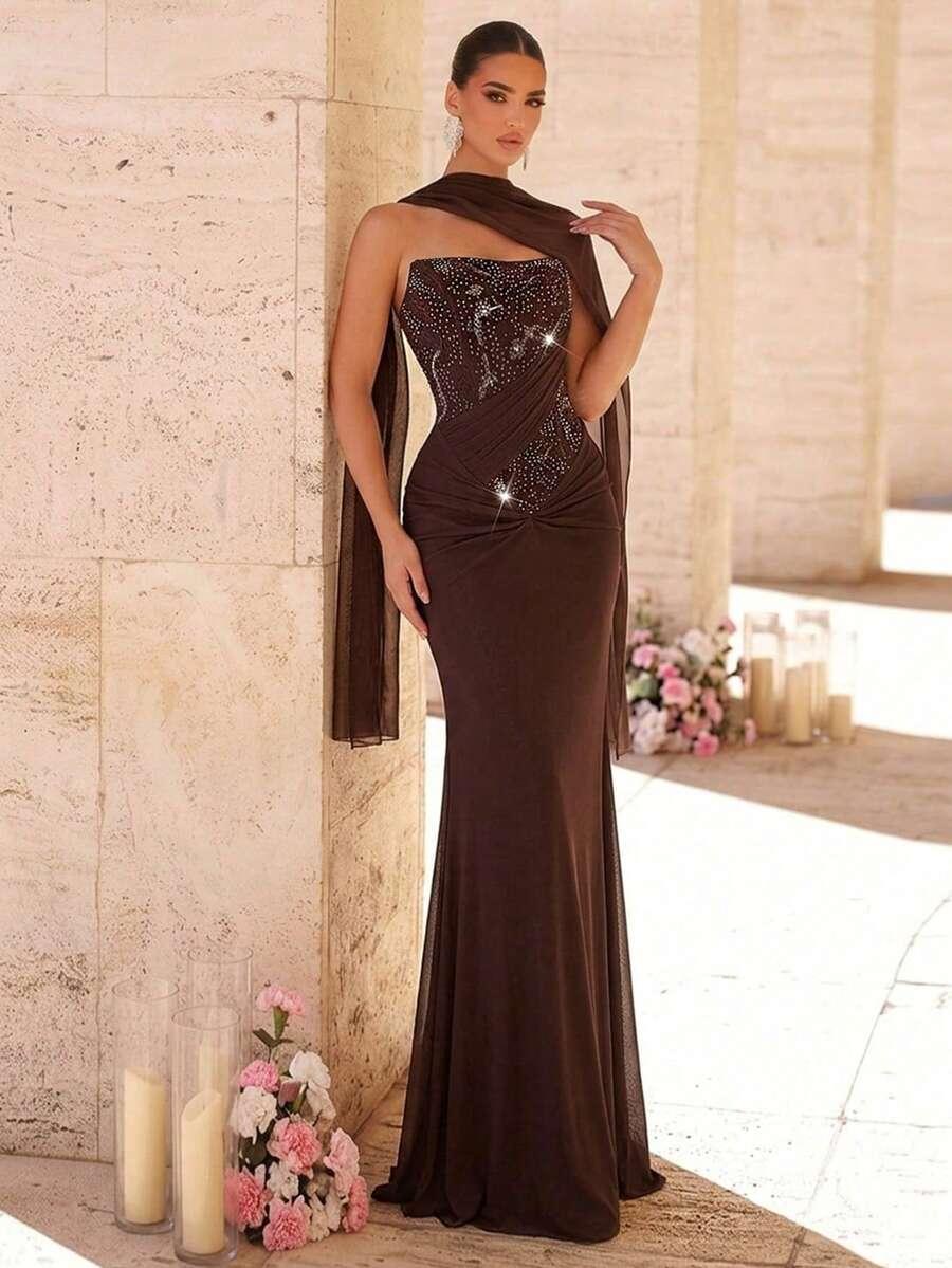 GLAMRAE MAXI SUKIENKA ZDOBIENIE S09__M