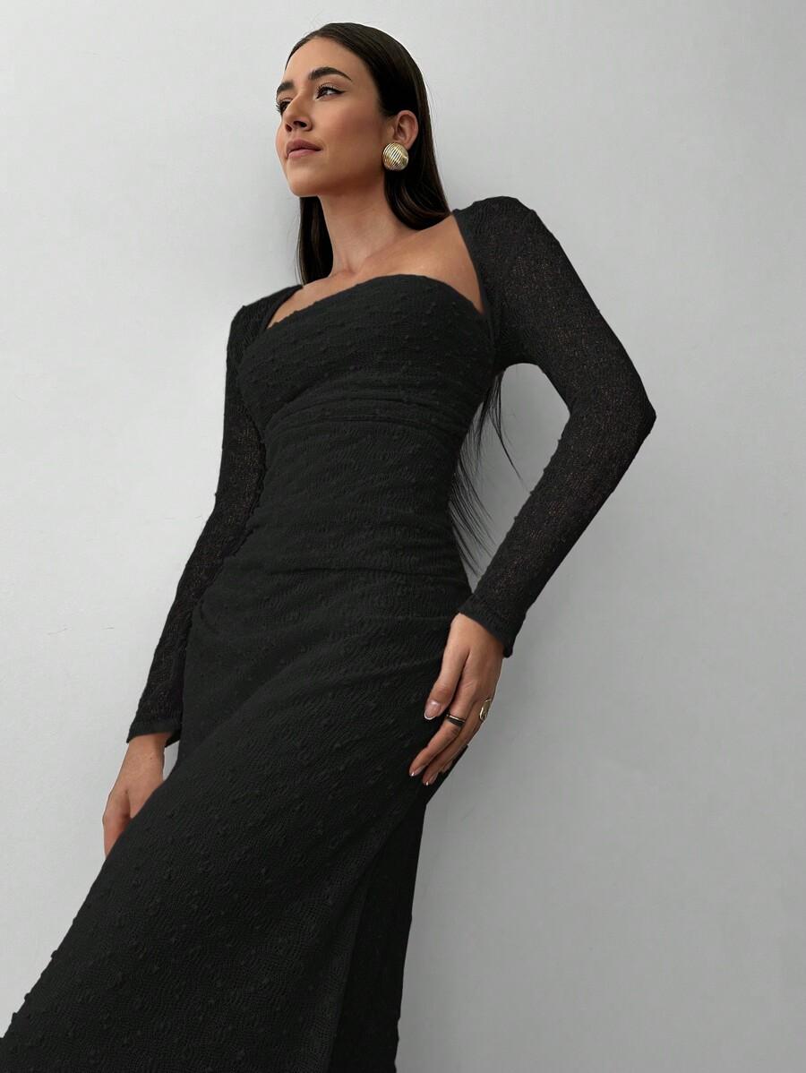 SHEIN CZARNA MAXI SUKIENKA S06__M