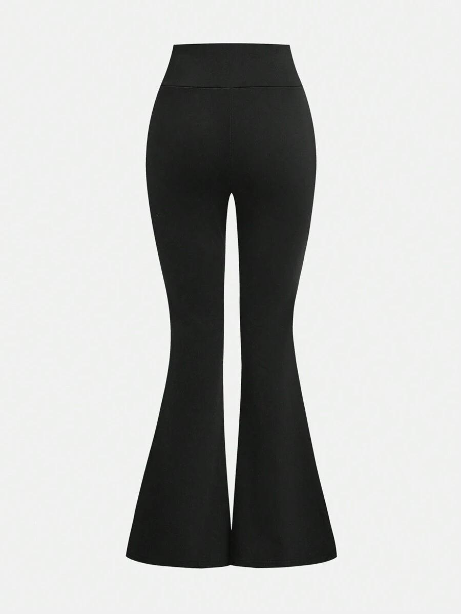 SHEIN CZARNE LEGGINSY DZWONY S06__164-170