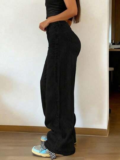 SHEIN CZARNE SPODNIE JEANSOWE S06__46