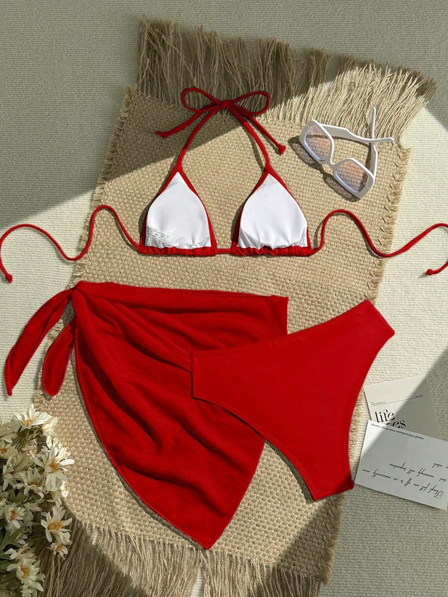 SHEIN DWUCZĘŚCIOWY STRÓJ KĄPIELOWY PAREO S09__S