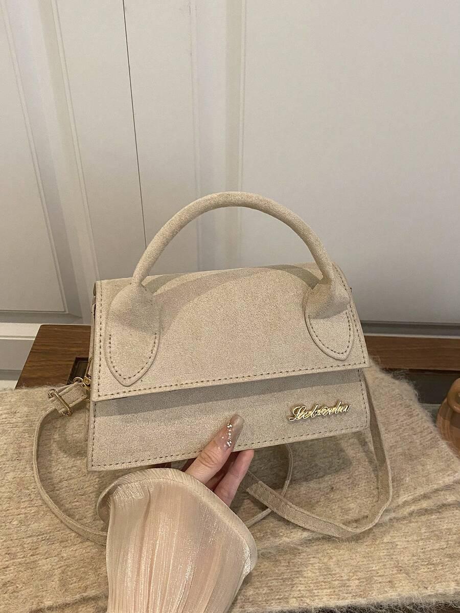 SHEIN BEŻOWA TOREBKA IMITACJA ZAMSZU S07__13X20