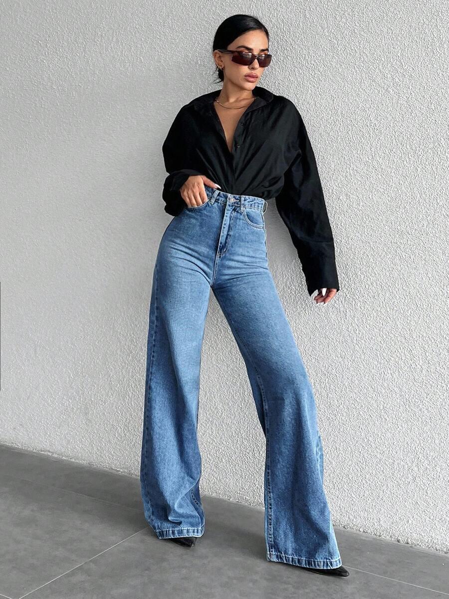 SHEIN NIEBIESKIE SPODNIE JEANS S06__XXS