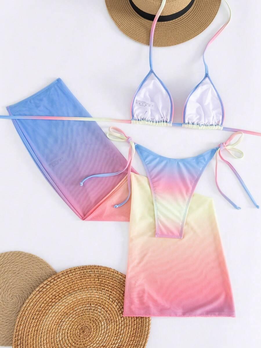 SHEIN DWUCZĘŚCIOWY STRÓJ KĄPIELOWY ZE SPÓDNICĄ S09__XS
