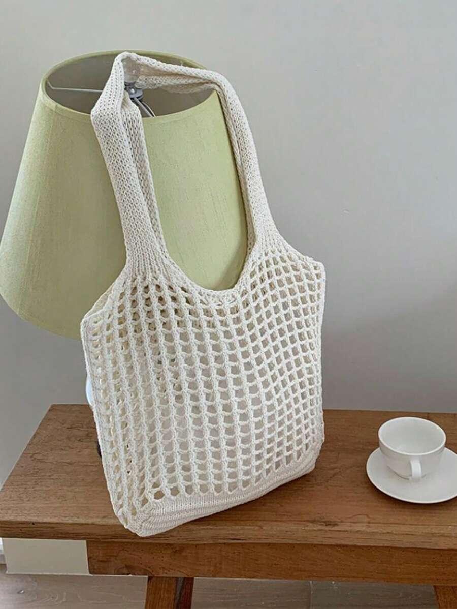 SHEIN BEŻOWA DZIANINOWA TORBA S07__36X33