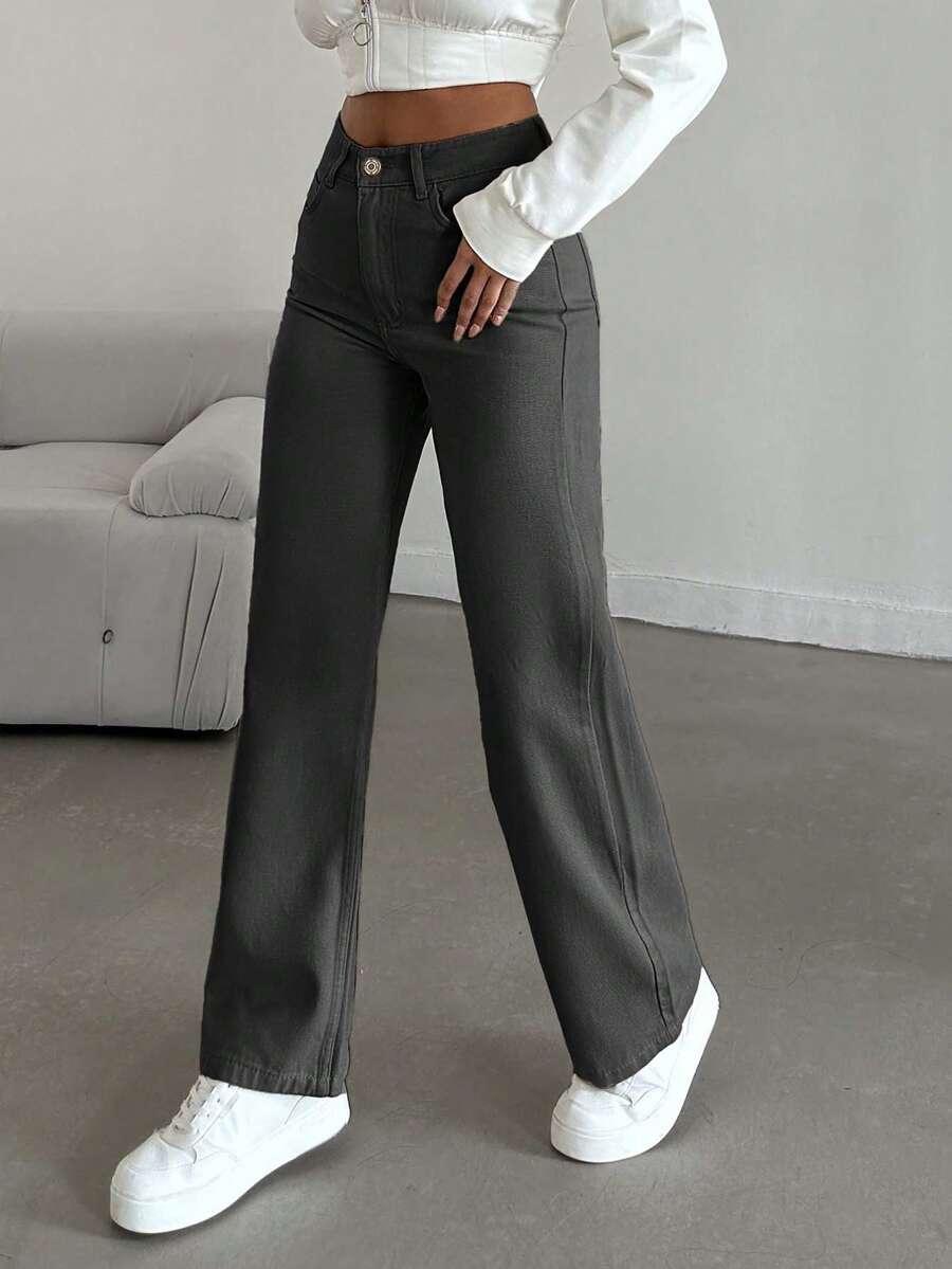 SHEIN SPODNIE JEANS PROSTA NOGAWKA S06__M