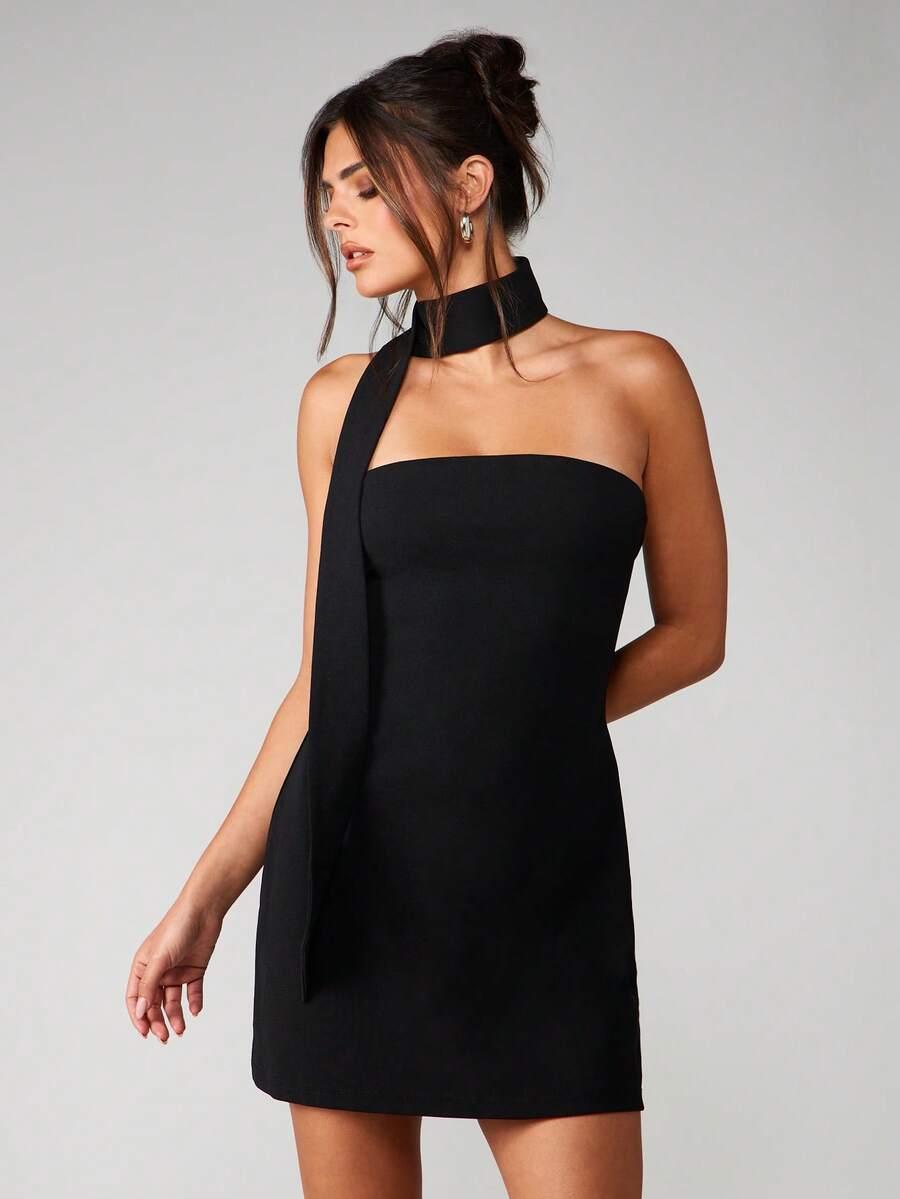 MISSGUIDED CZARNA MINI SUKIENKA S06__M