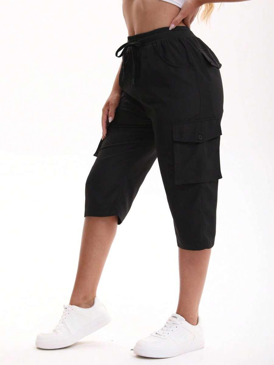 SHEIN CZARNE SPODNIE RYBACZKI S06__M