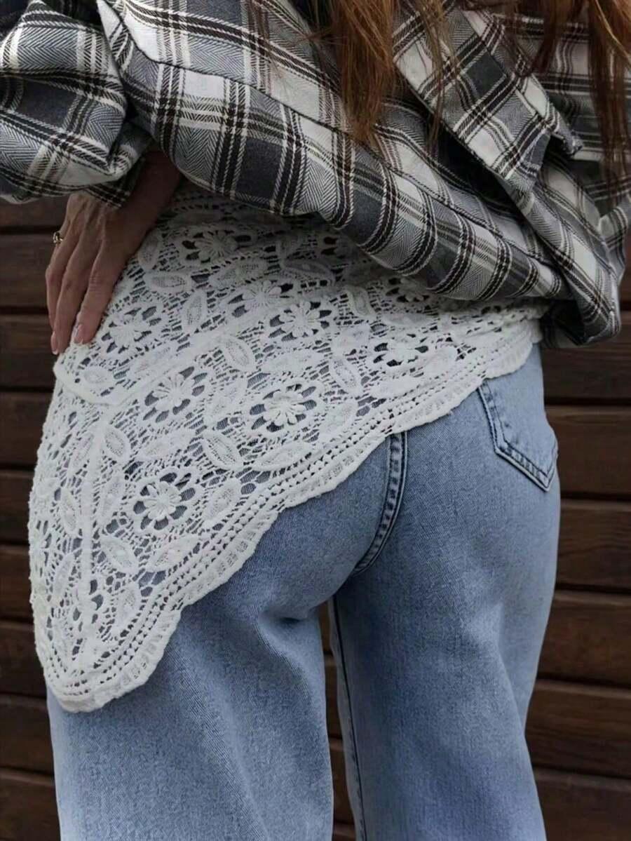 SHEIN BIAŁA CHUSTA KORONKA S07