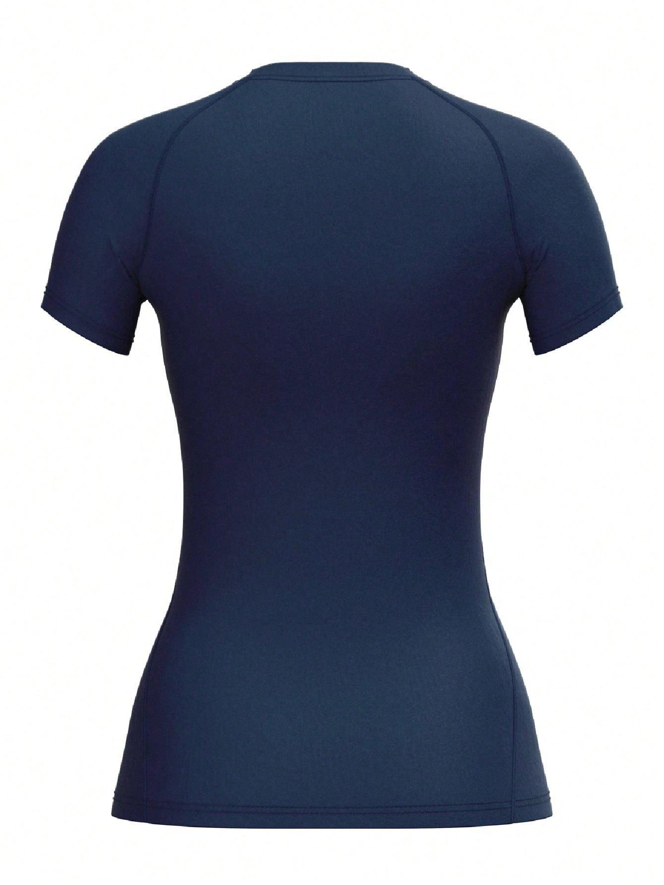 SHEIN NIEBIESKA BLUZKA KRÓTKI RĘKAW S06__S