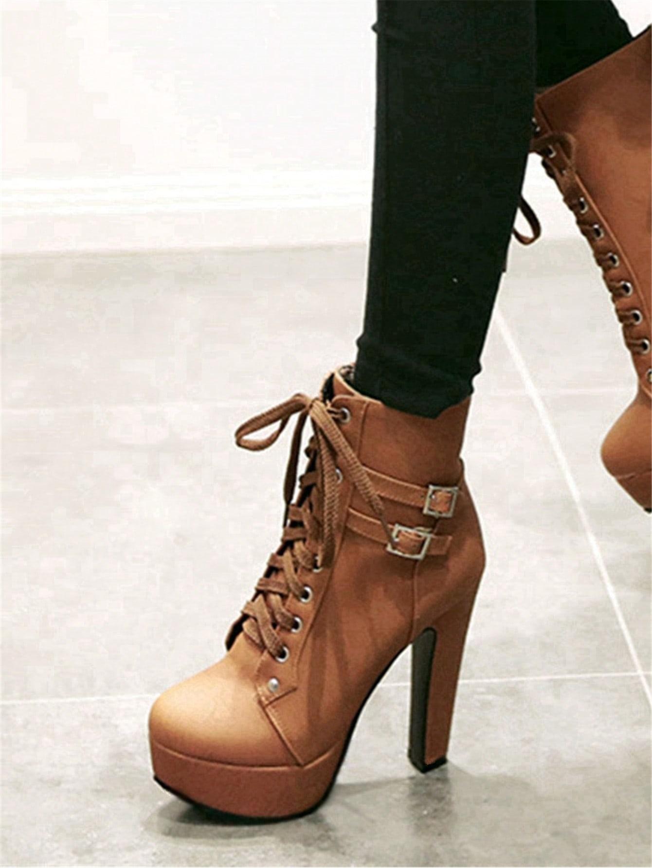 SHEIN BRĄZOWE BOTKI NA OBCASIE W01__36,5