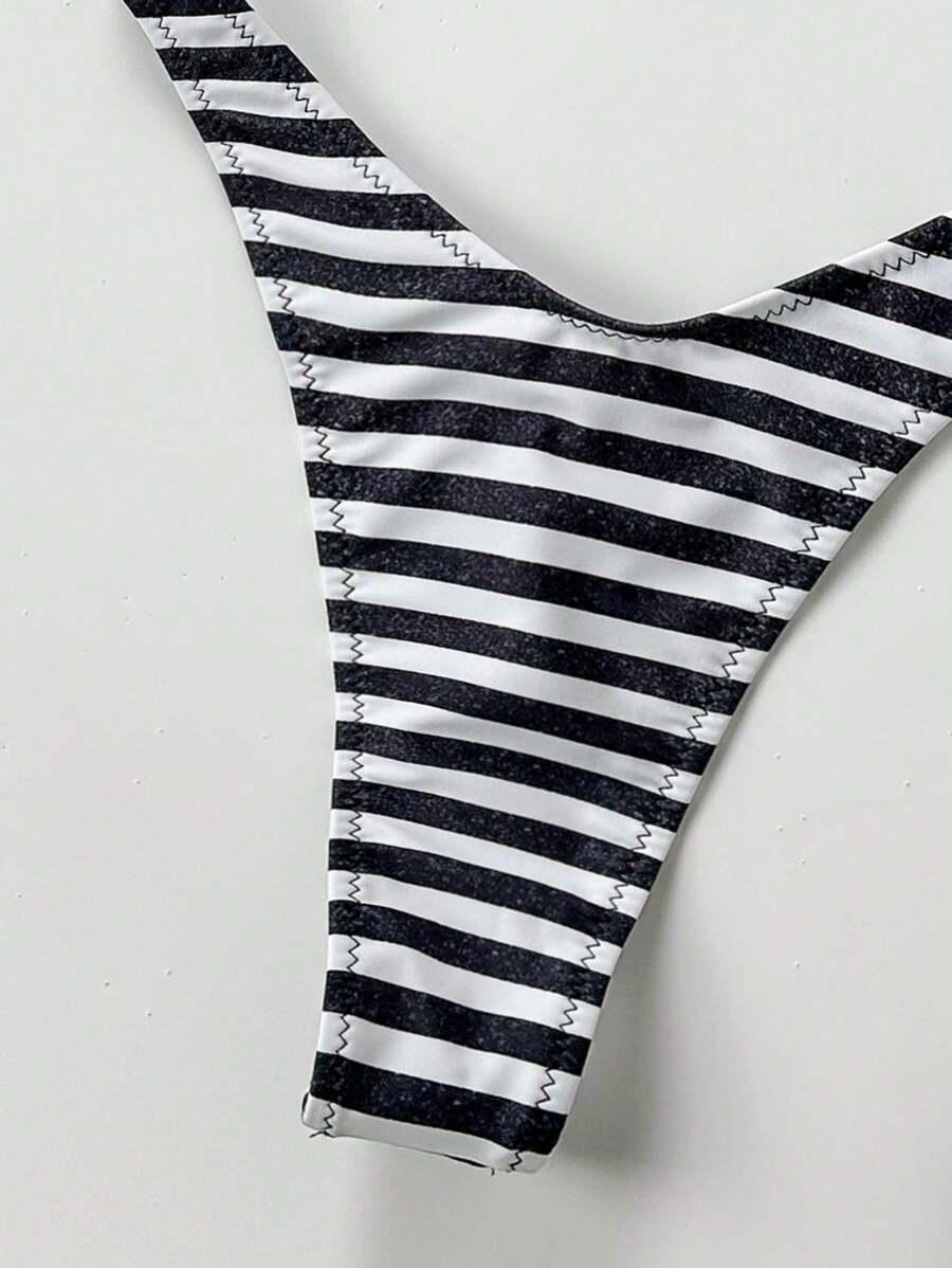 SHEIN DWUCZĘŚCIOWY STRÓJ KĄPIELOWY PASKI S09__M