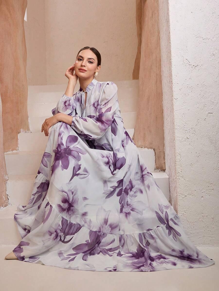 GRACEVEIL SUKIENKA MAXI WZÓR KWIATY S06__XL