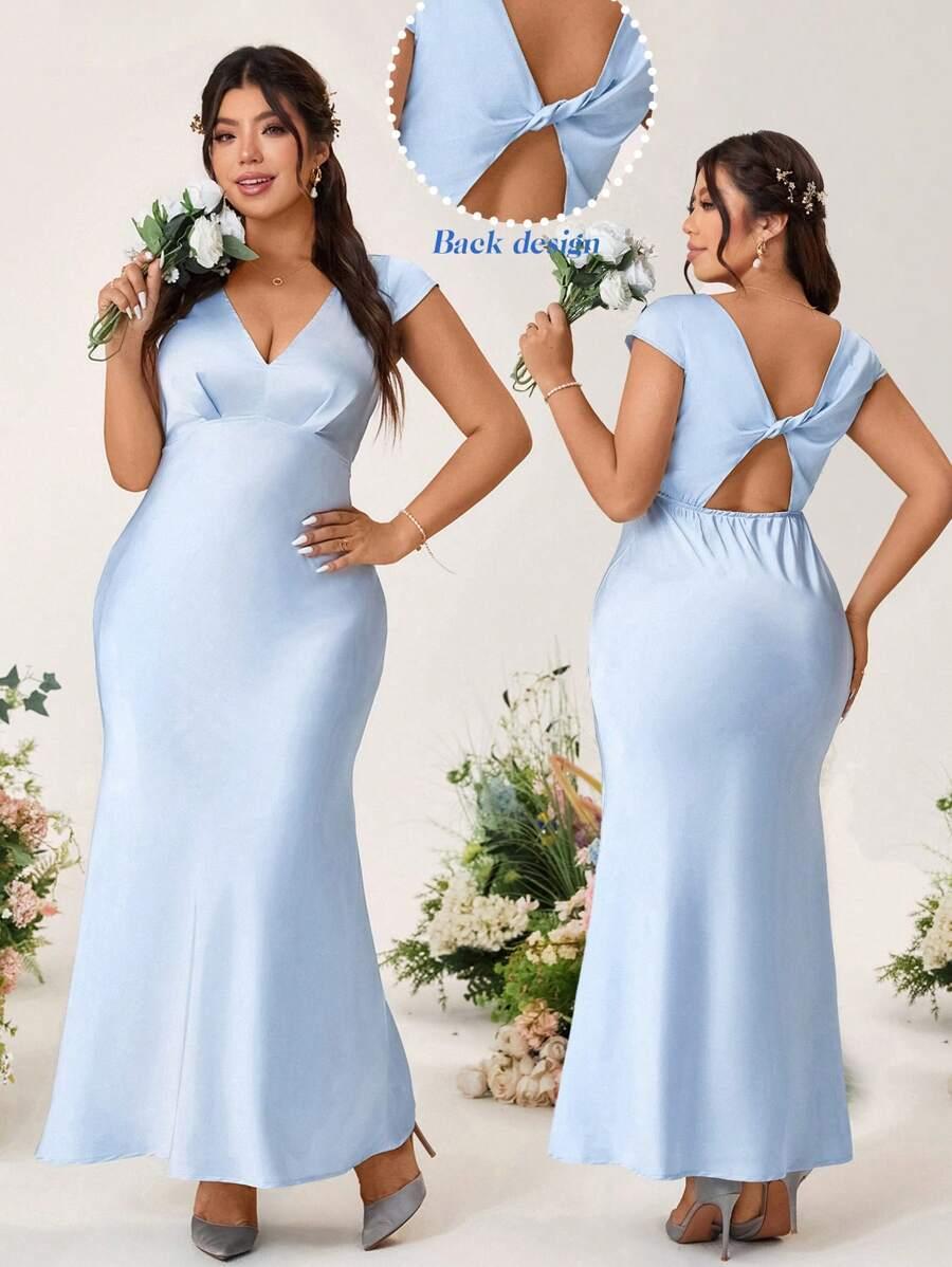 SHEIN SATYNOWA SUKIENKA ODKRYTE PLECY PK01__L