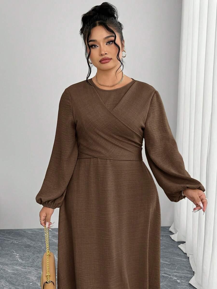 MODELYN BRĄZOWA MAXI SUKIENKA S06__48
