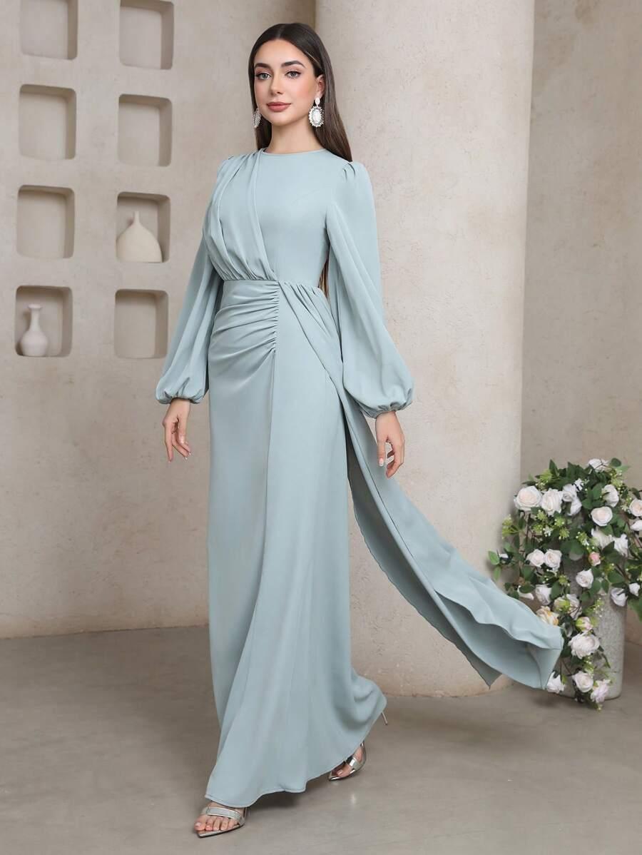 SHEIN MAXI SUKIENKA DŁUGI RĘKAW S06__S