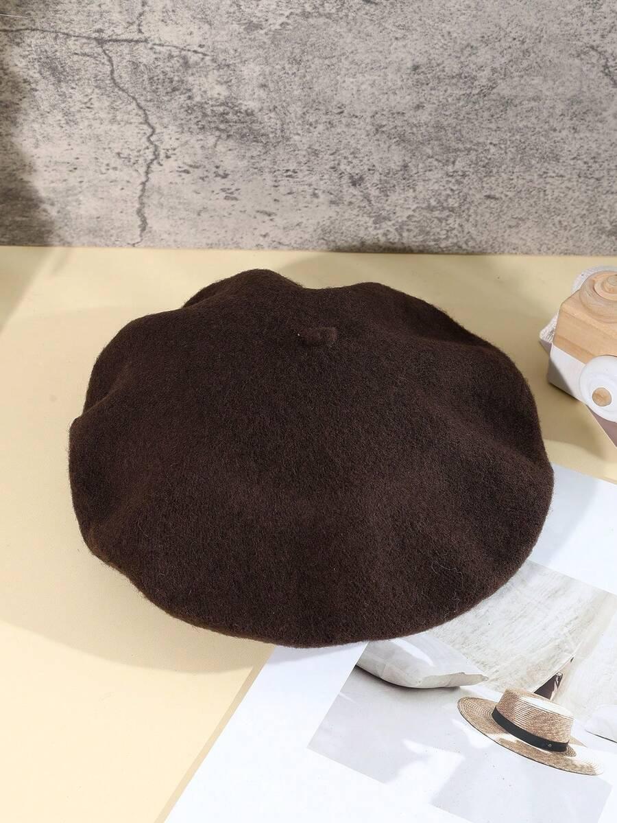 SHEIN BRĄZOWY BERET CASUAL S07__58