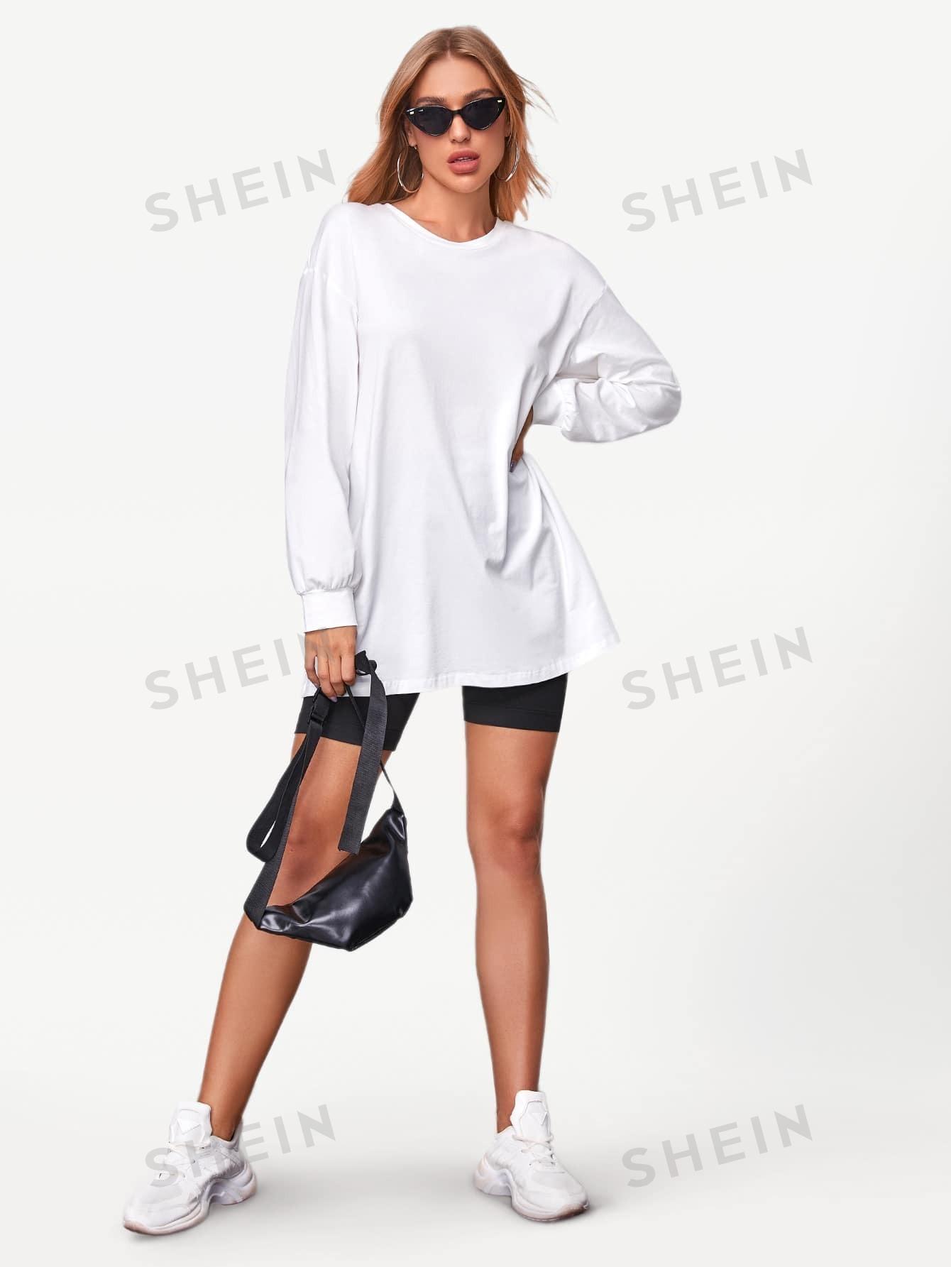 SHEIN BIAŁA GŁADKA BLUZKA S06__M