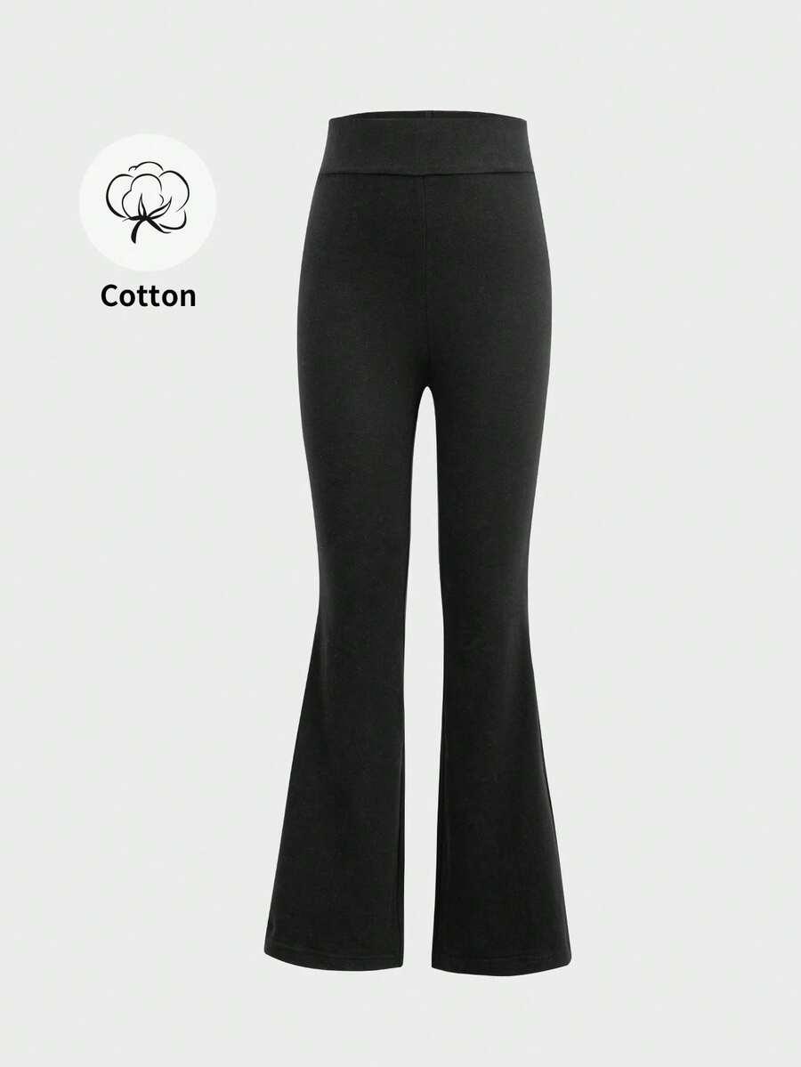 SHEIN CZARNE LEGGINSY SZEROKA NOGAWKA S06__140-146CM
