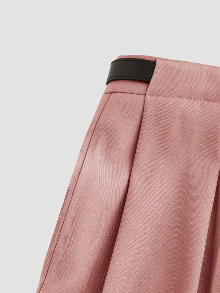 SHEIN RÓŻOWE SPODNIE WYSOKI STAN S06__L