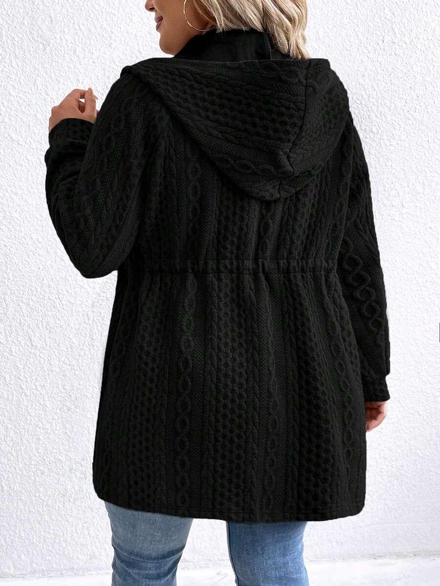 SHEIN CZARNA KURTKA Z KAPTUREM ZIP S06__48