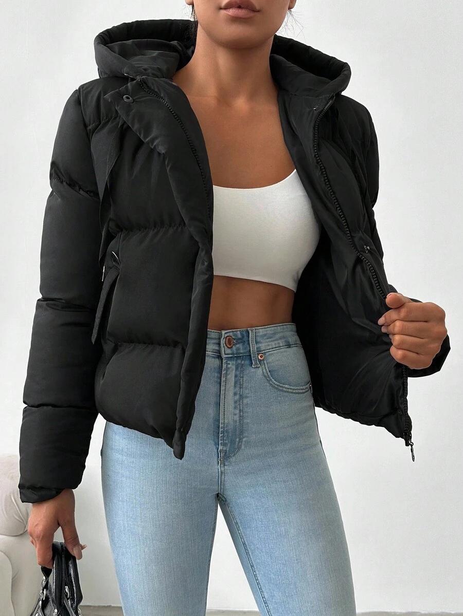 SHEIN CZARNA KURTKA KAPTUR W01__M