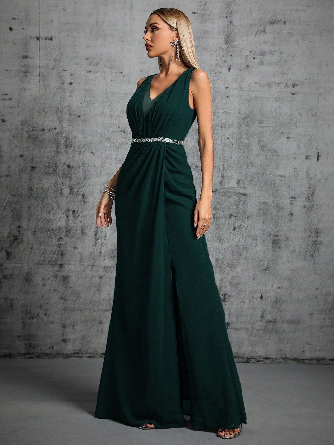 SHEIN ZIELONA MAXI SUKIENKA S06__L