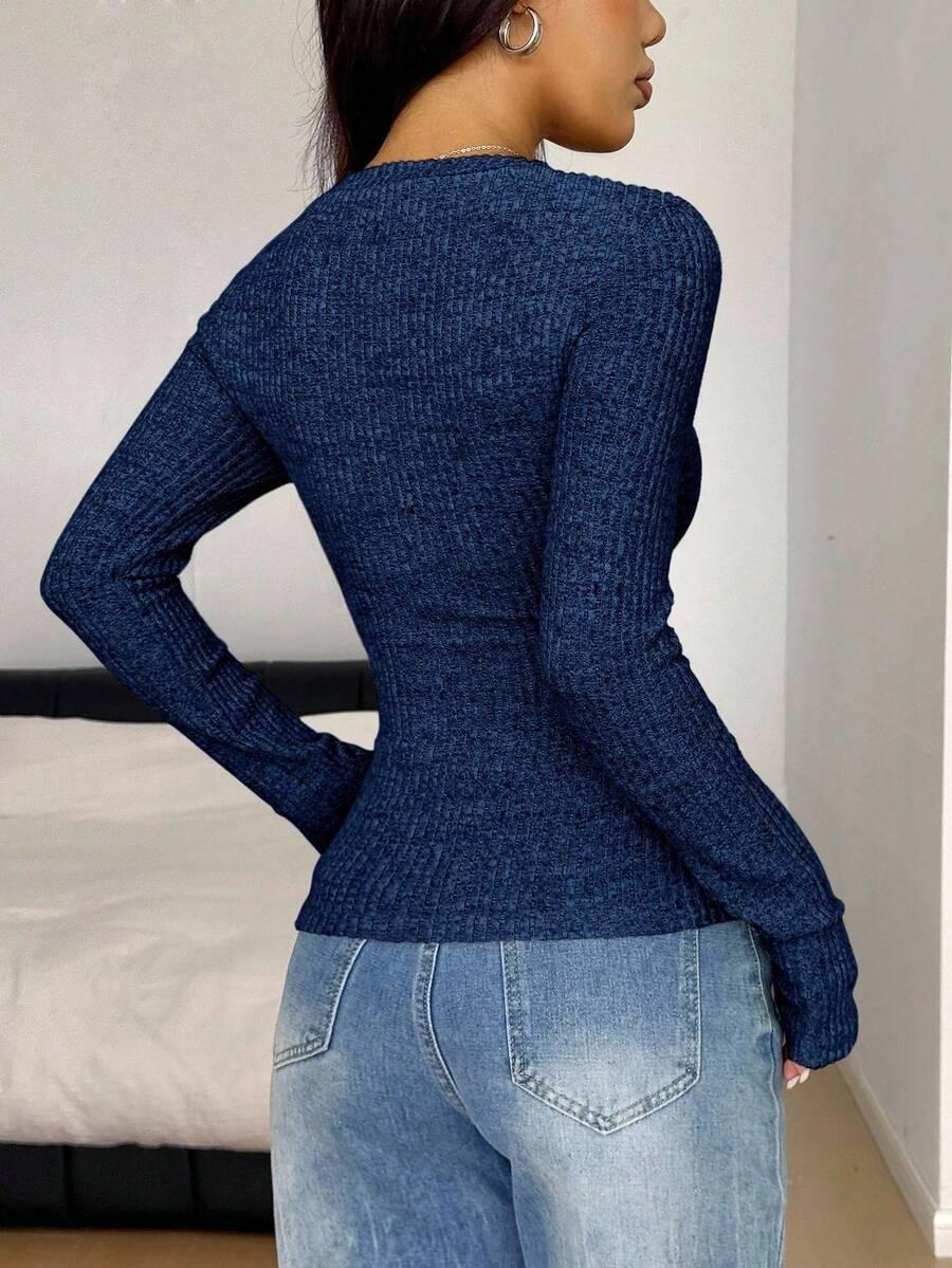 SHEIN NIEBIESKA BLUZKA KORONKA S06__M