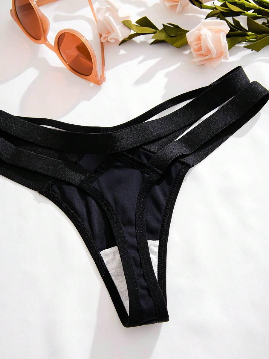 SHEIN KOMPLET MAJTKI STRINGI 3-PACK S06__L