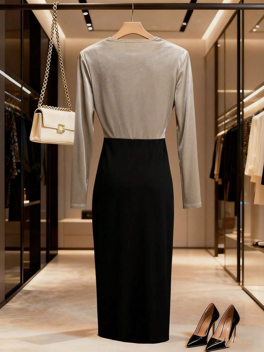 SHEIN SUKIENKA DŁUGI RĘKAW S06__M