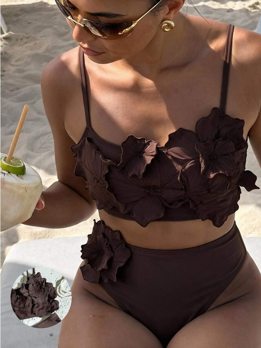 SHEIN DWUCZĘŚCIOWY STRÓJ KĄPIELOWY KWIATY S09__XL