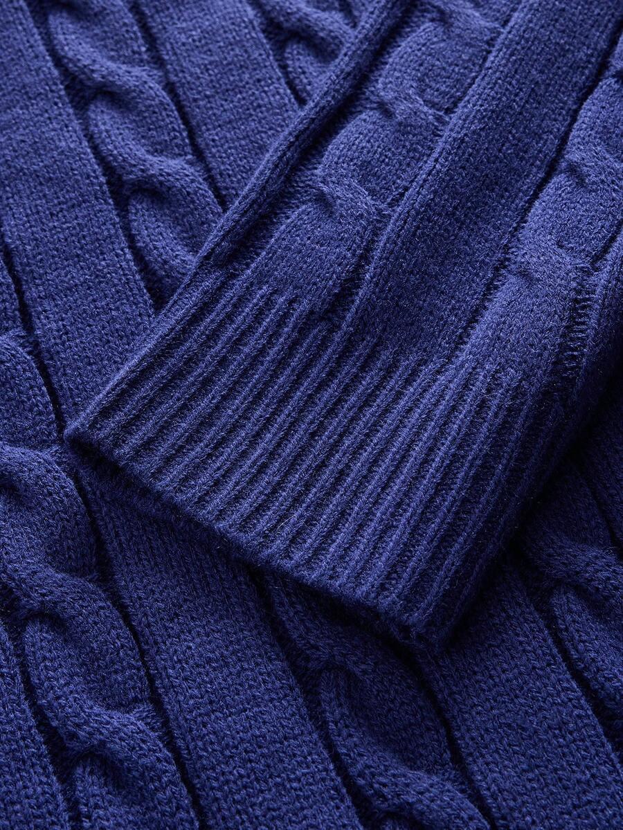 SHEIN GRANATOWY SWETER OKRĄGŁY DEKOLT SPLOT PK01__XS