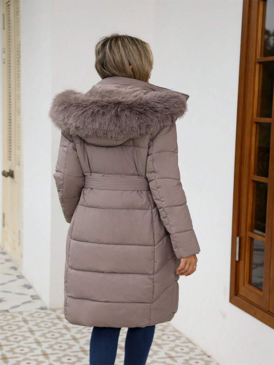 SHEIN BRĄZOWA PIKOWANA KURTKA ZAMEK W01__M