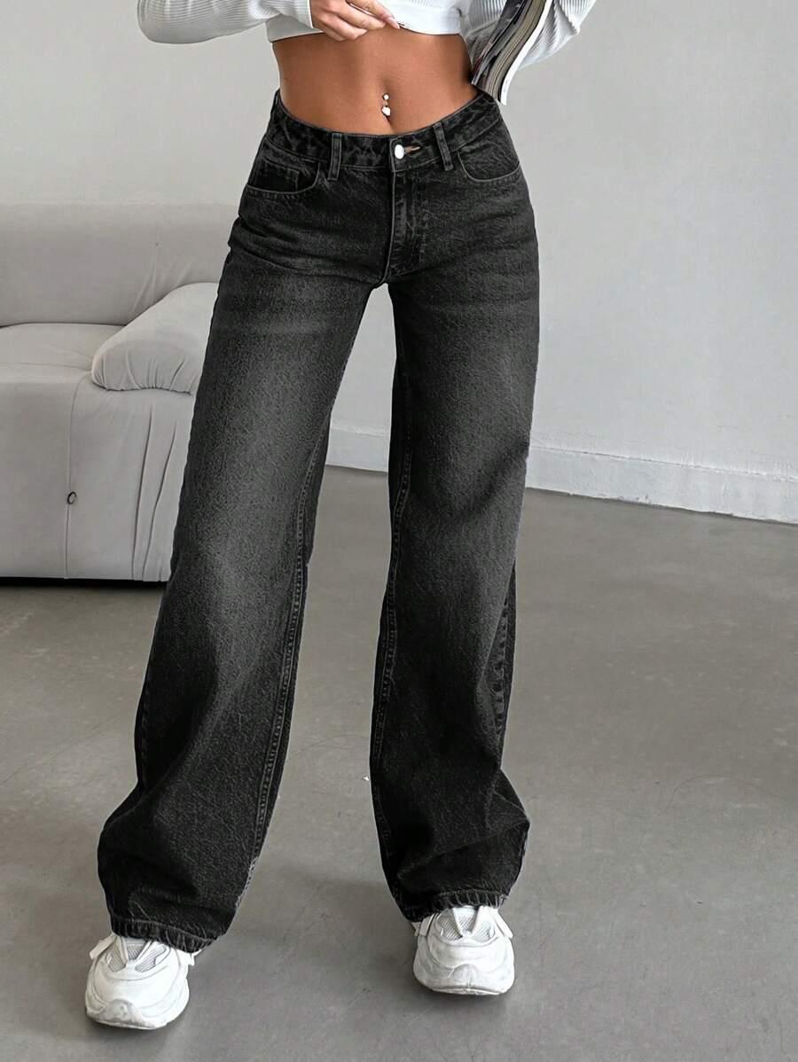SHEIN CZARNE SPODNIE JEANS S06__S