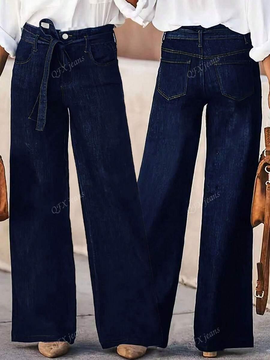 SHEIN GRANATOWE SPODNIE JEANS S06__M