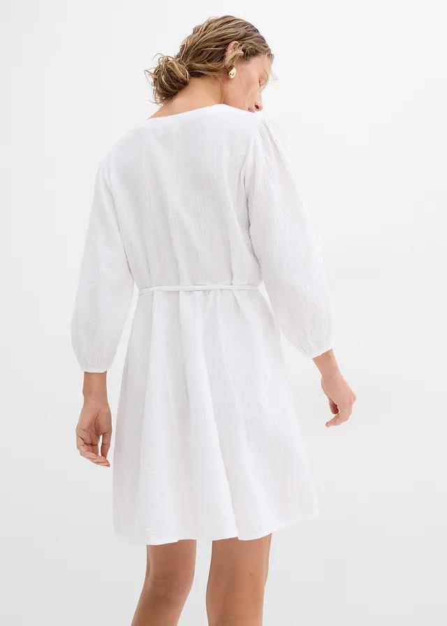 BIAŁA SUKIENKA V-NECK SB6__44