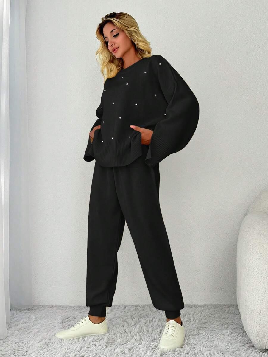 EURMUSE CZARNE SPODNIE CASUAL S06__OS