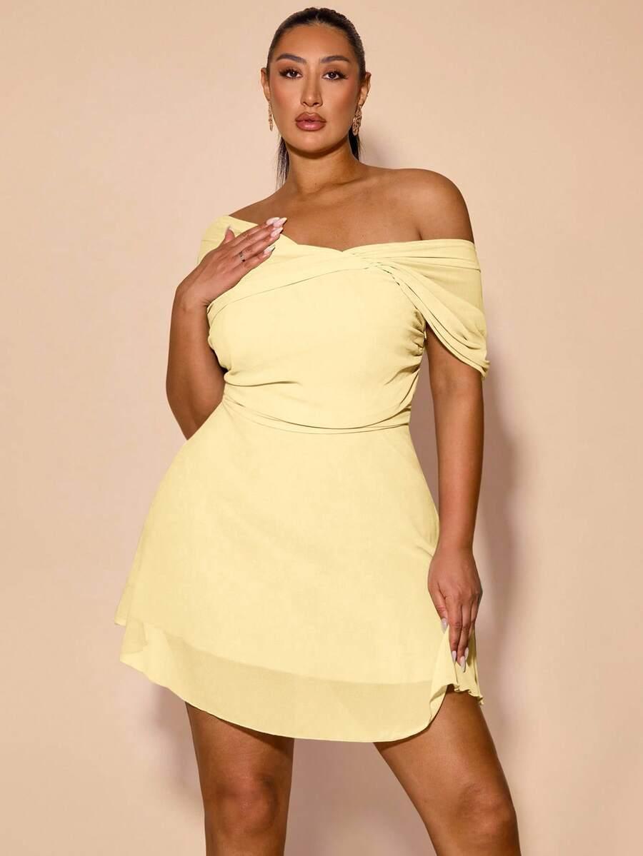 SHEIN ŻÓŁTA MINI SUKIENKA S06__46